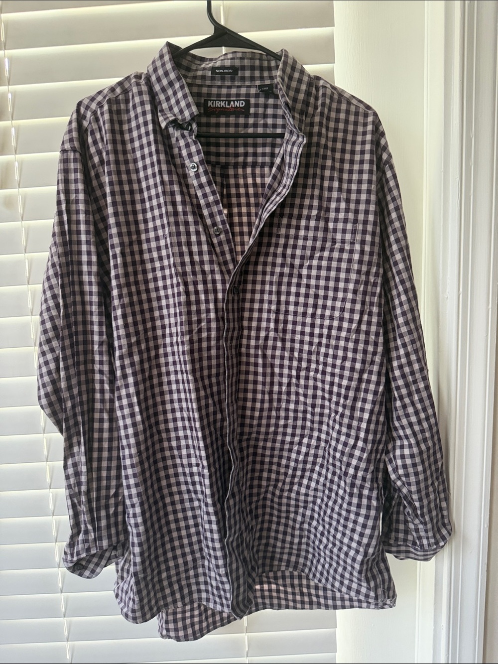 Kirkland Signature Black & White Check Lightweight Shirt Jacket